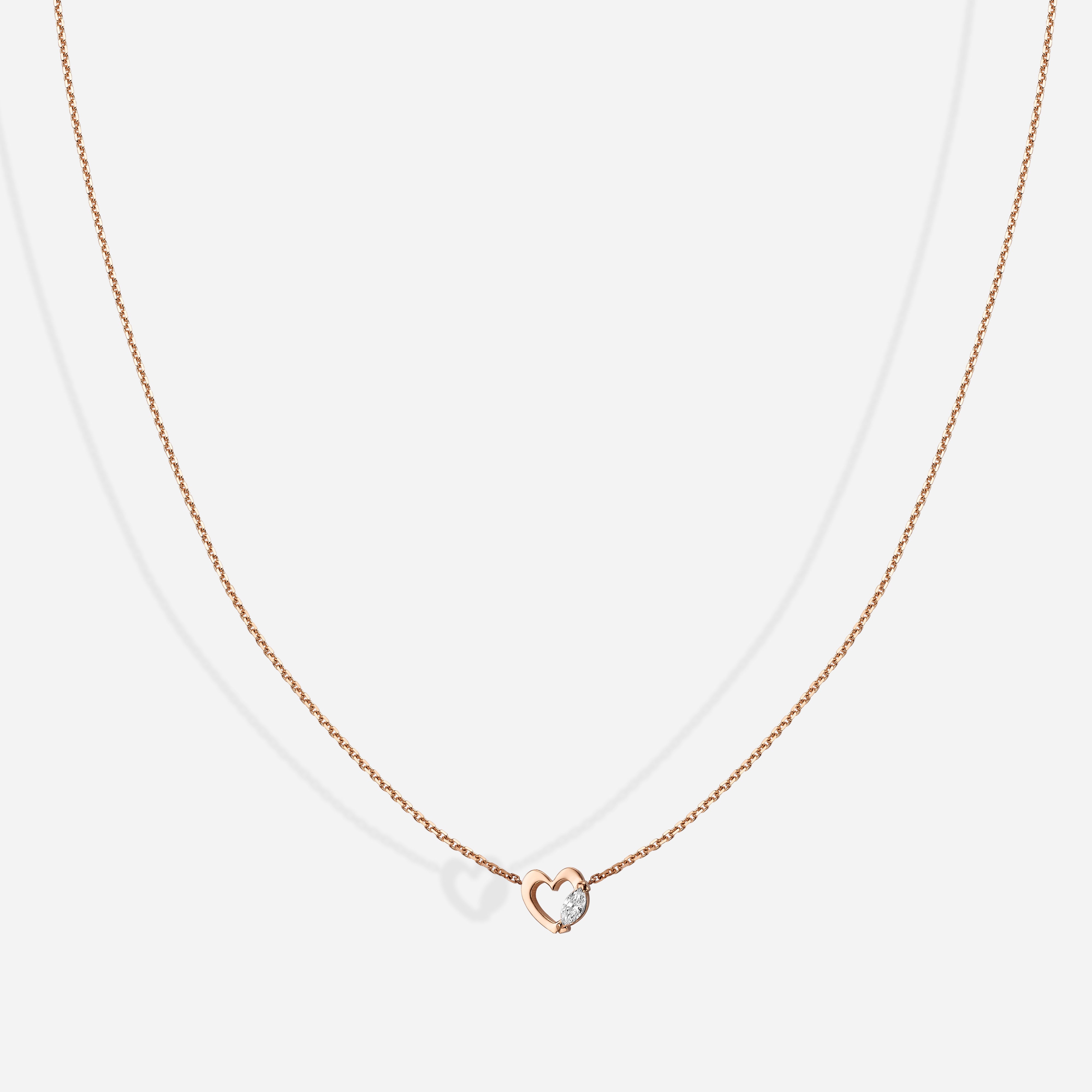 Marquise Heart | תליון לב עם יהלום מרקיזה