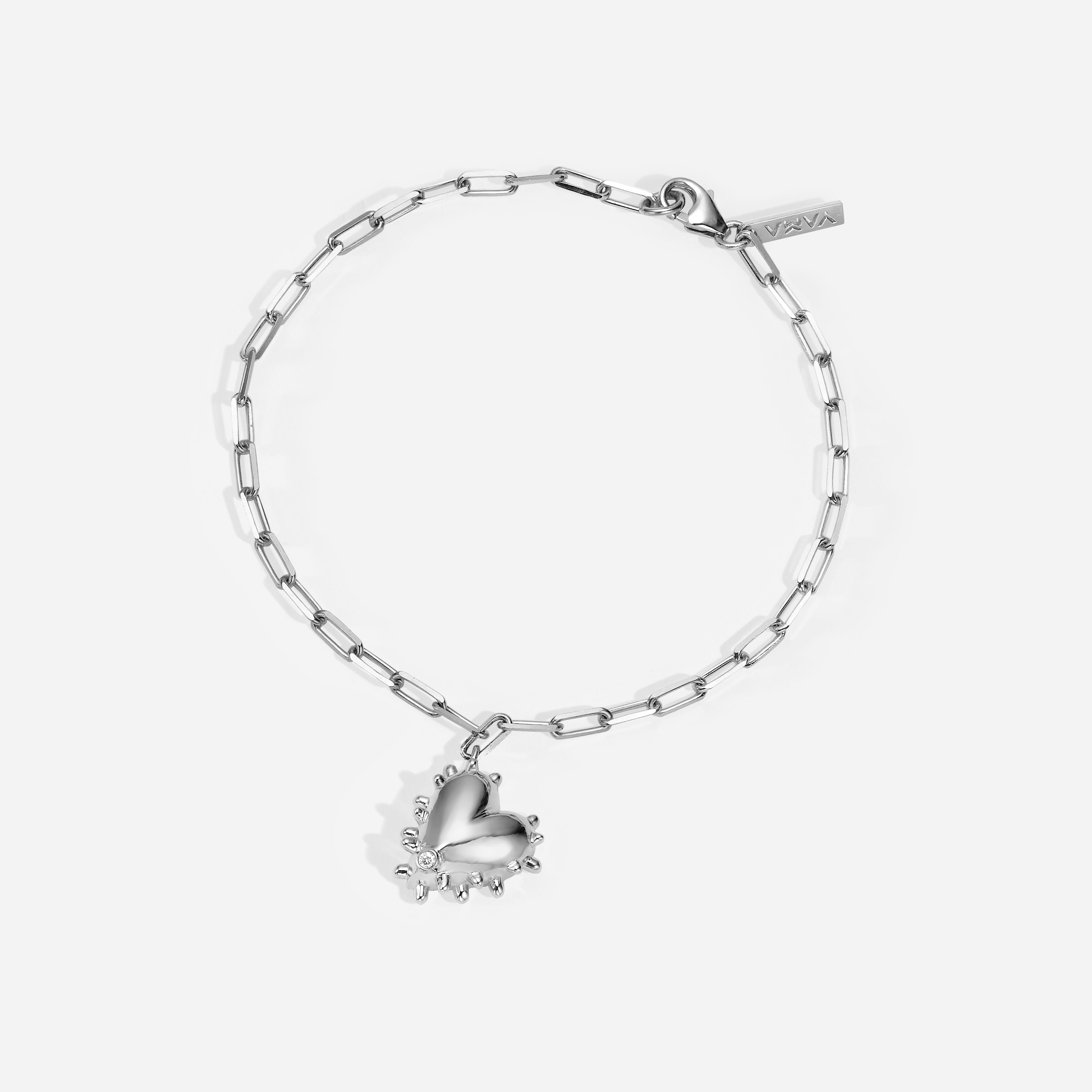 Spiky Heart Diamond | צמיד לב עם יהלום