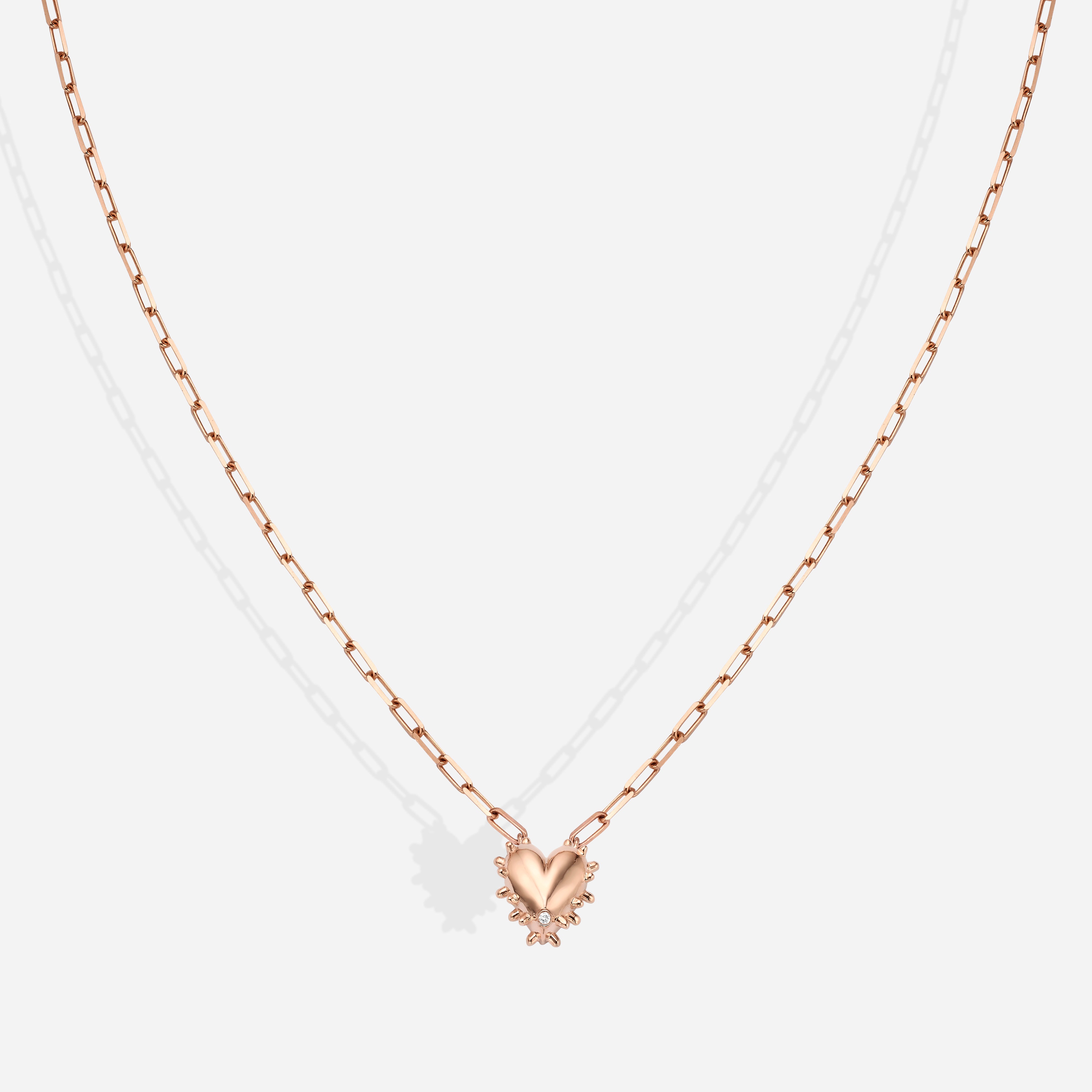 Spiky Heart Diamond | שרשרת לב עם יהלום