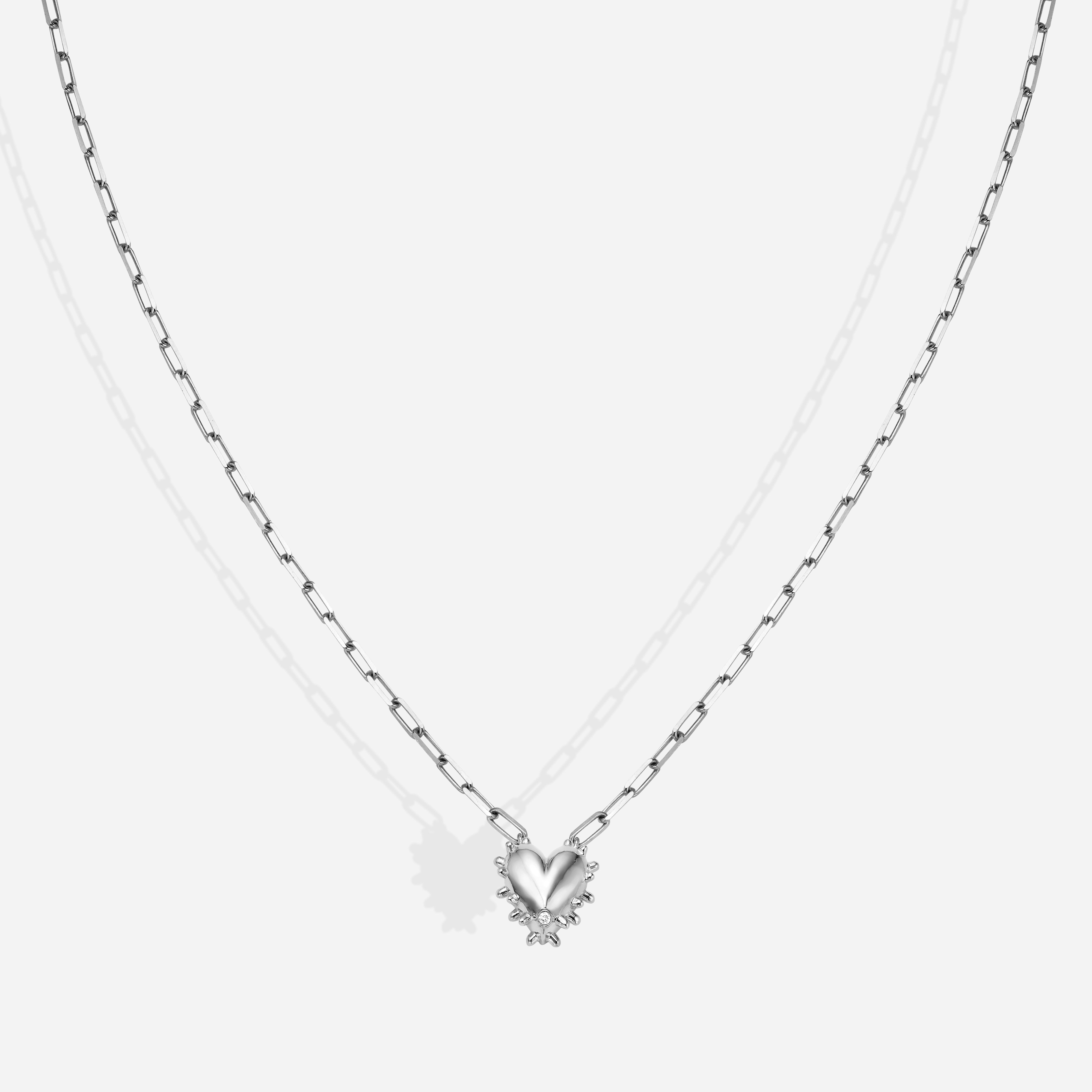 Spiky Heart Diamond | שרשרת לב עם יהלום