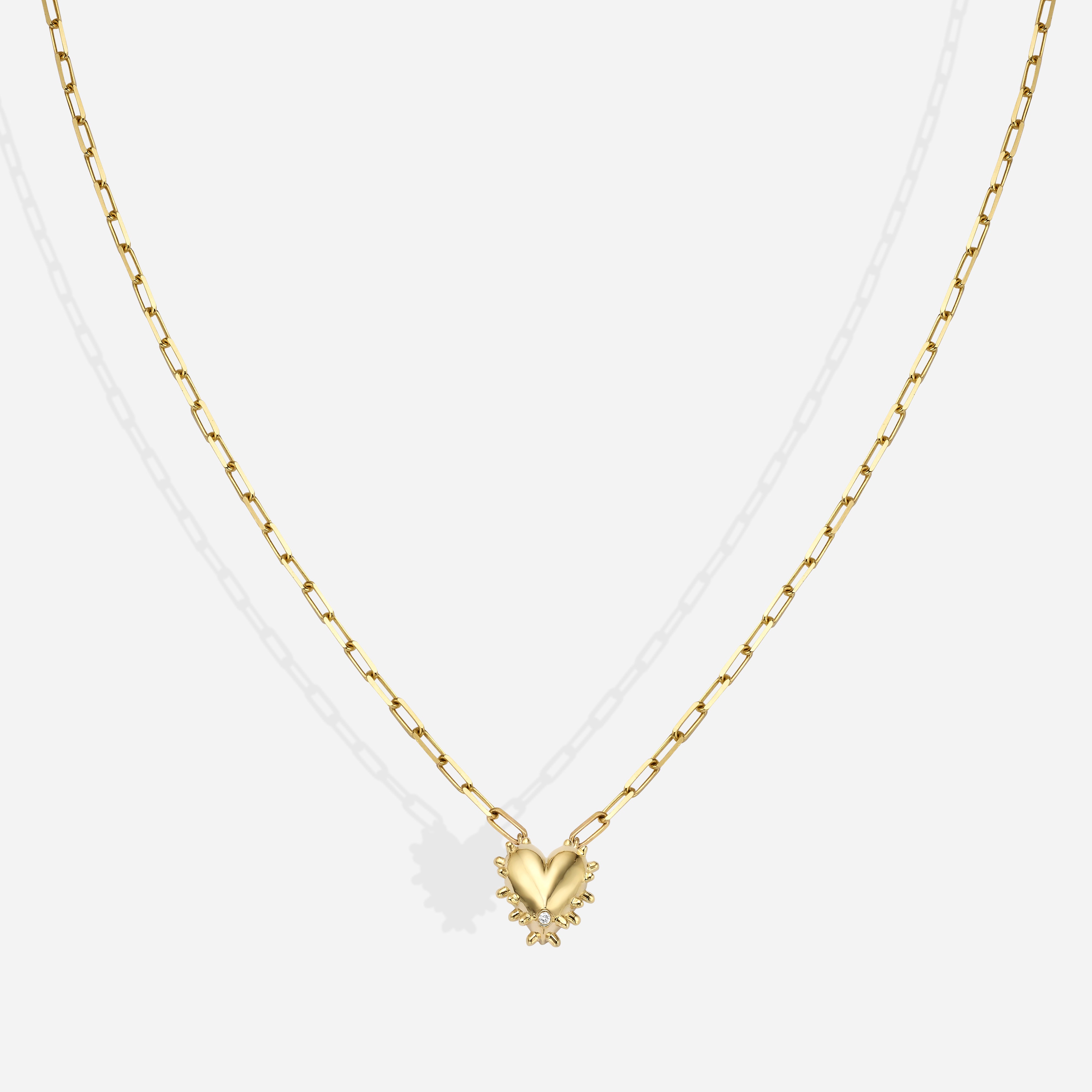Spiky Heart Diamond | שרשרת לב עם יהלום