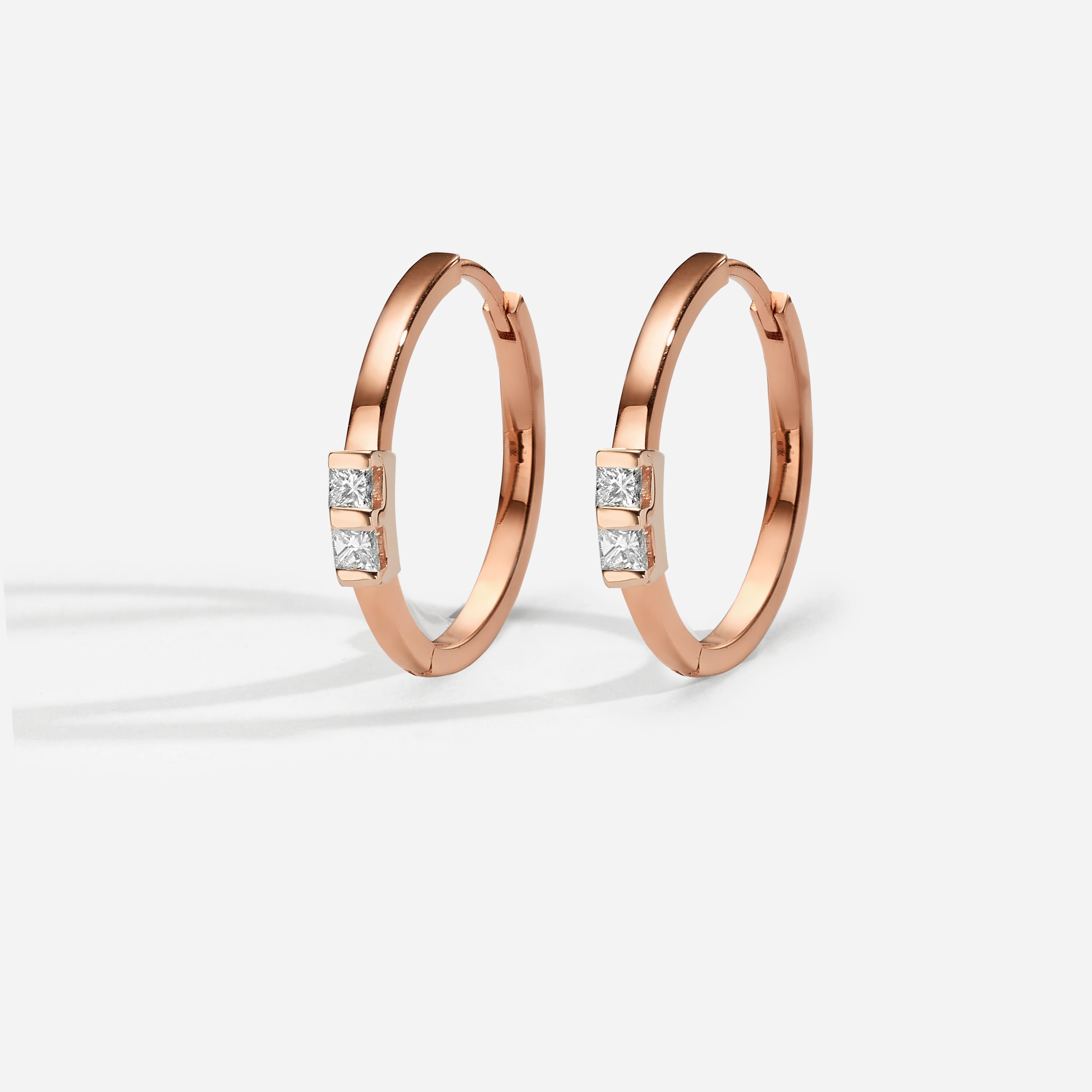 Fantasy | עגילי חישוק יהלומי פרינסס