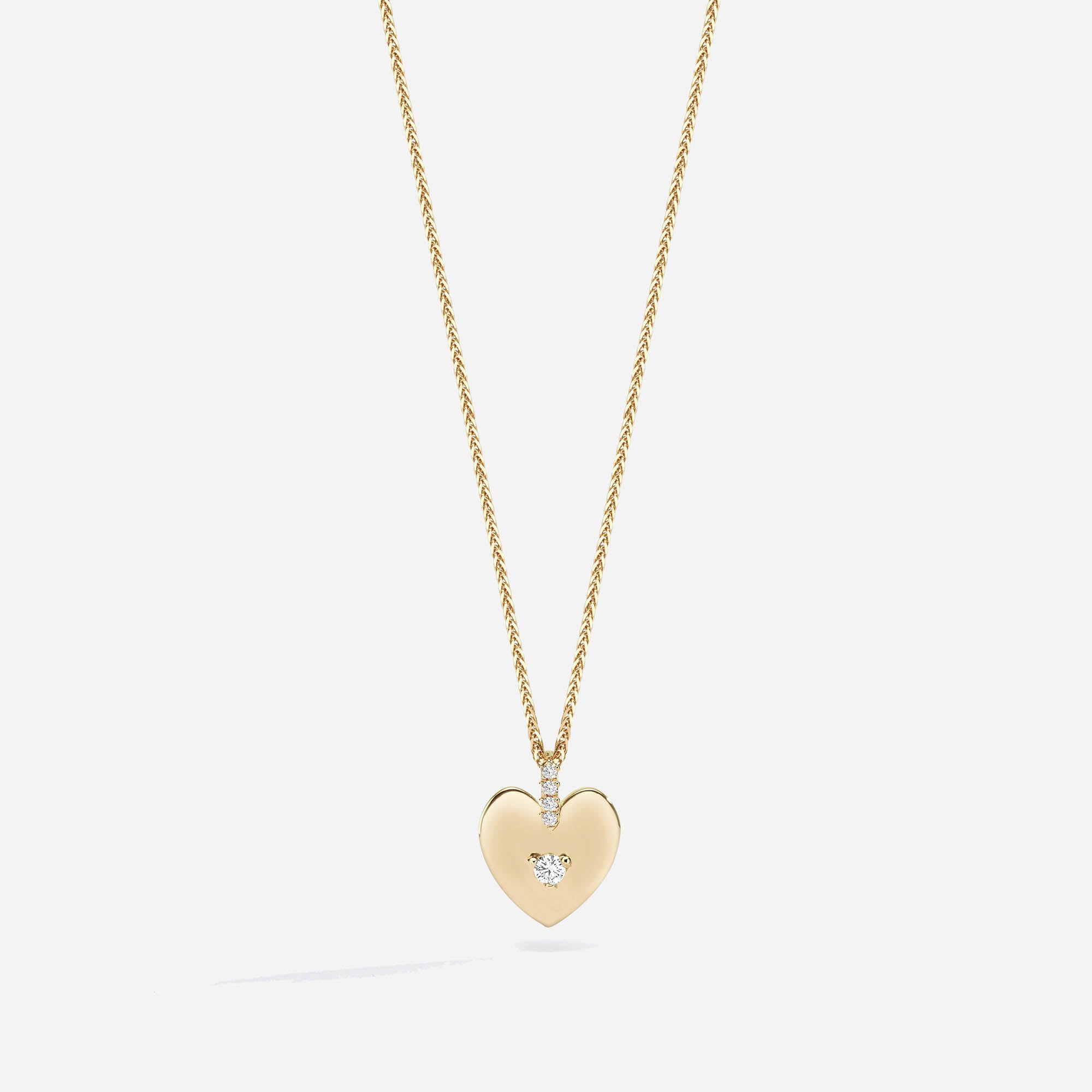 Hexi Diamond in my Heart | תליון לב עם יהלום עגול