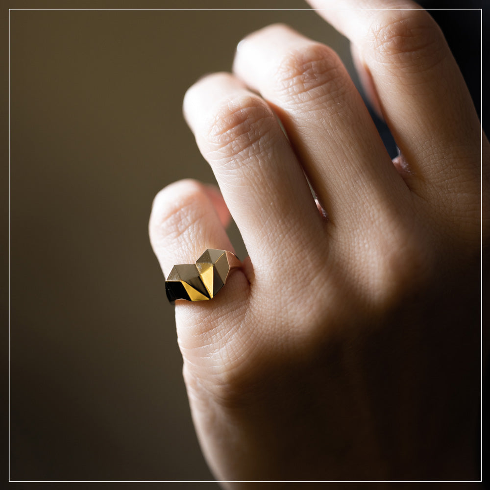 Geometric Heart | טבעת לב גיאומטרית