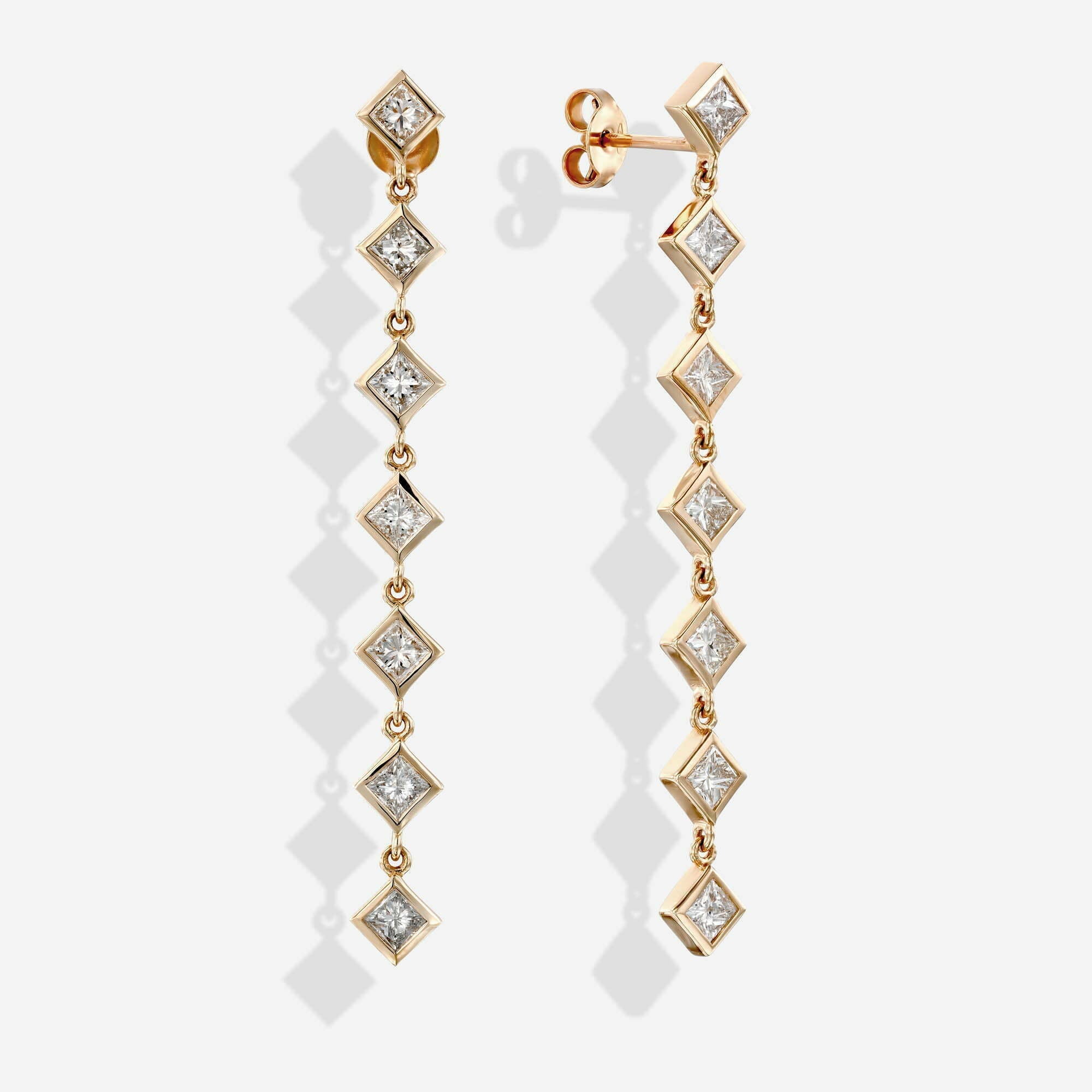 Princess Drop | עגילי יהלומי פרינסס