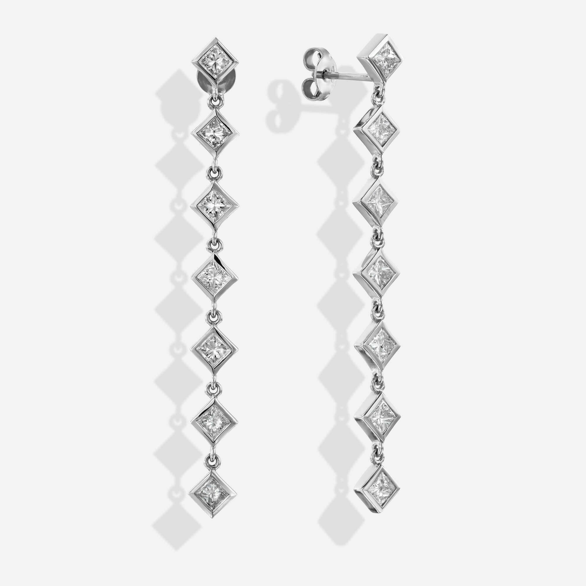 Princess Drop | עגילי יהלומי פרינסס